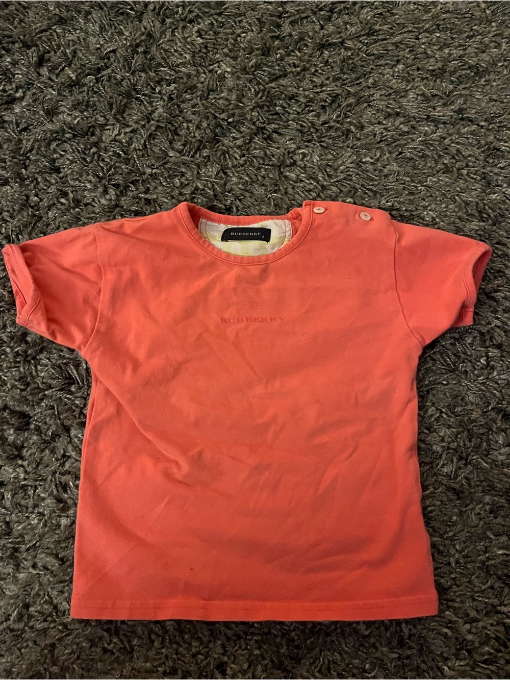 Burberry Kids Orange Coral Logo T-Shirt Size 3T Toddler